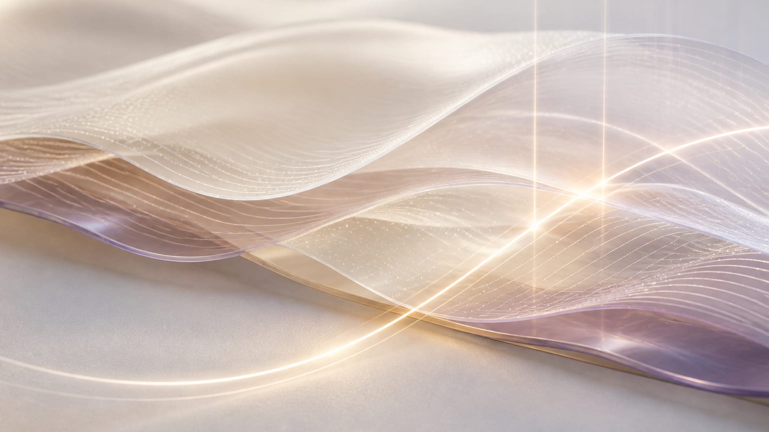 Abstract layered contours with soft light waves over a smooth neutral surface.